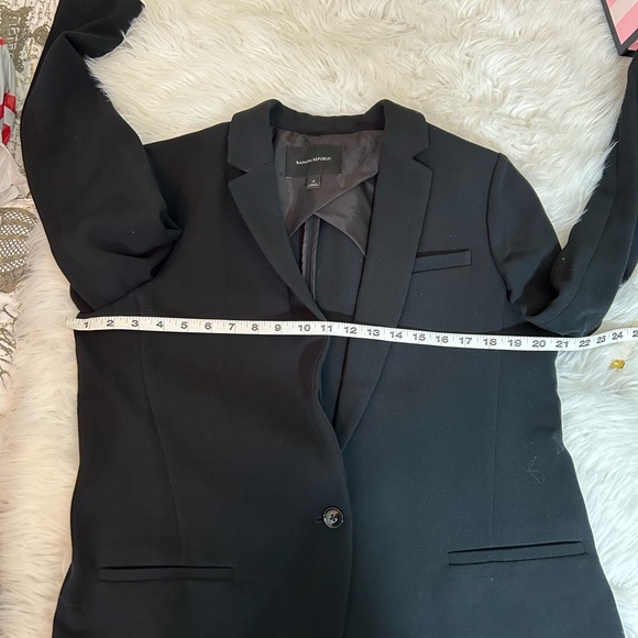 Banana Republic Size 14 Womens Blazer Black One Button Long Sleeve Stretch. - Picture 10 of 10